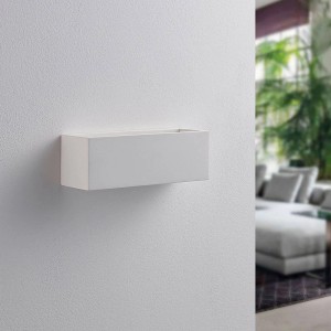 Moderne, weiße Lindby Wandleuchte Tjada aus Gips/Ton für Innenräume, 1-flammig.