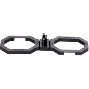 Schwarzer Spax Air Abstandhalter aus Kunststoff für Terrassendielen, 40 Stück.