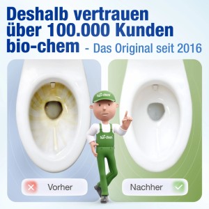 bio-chem Urinsteinentferner WC-Reiniger gegen Urinstein und Kalk mit Schrägdüse 1 l