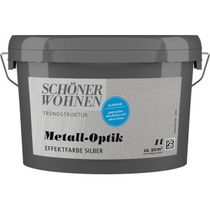 Schöner Wohnen Metall-Optik Silber, 1 l Dose Effektfarbe glänzend.
