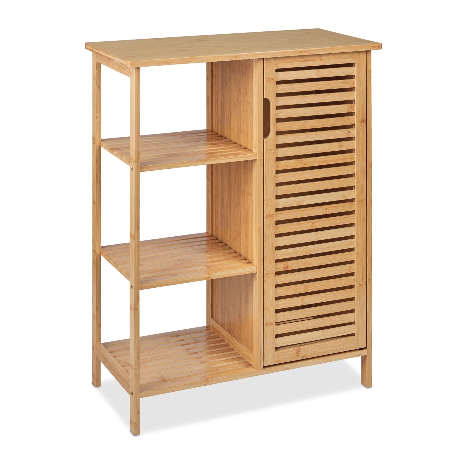 Relaxdays Badschrank Bambus Natur Mit Tür 87,5 cm x 67 cm x 33 cm 9 kg