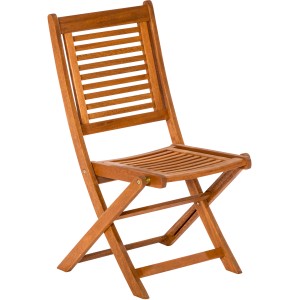 Gartenklappstuhl Cordoba, 2er Set, braunes geöltes Eukalyptusholz mit Lattenstruktur.
