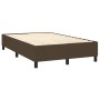 Boxspringbett dunkelbraun, 120x200 cm, Stoffbezug. Bettrahmen mit Lattenrost und schwarzen Füßen.