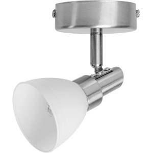 Ledvance LED-Spot, 1-flammig, silberfarben, 14,2 cm. Deckenleuchte mit weißem Lampenschirm.