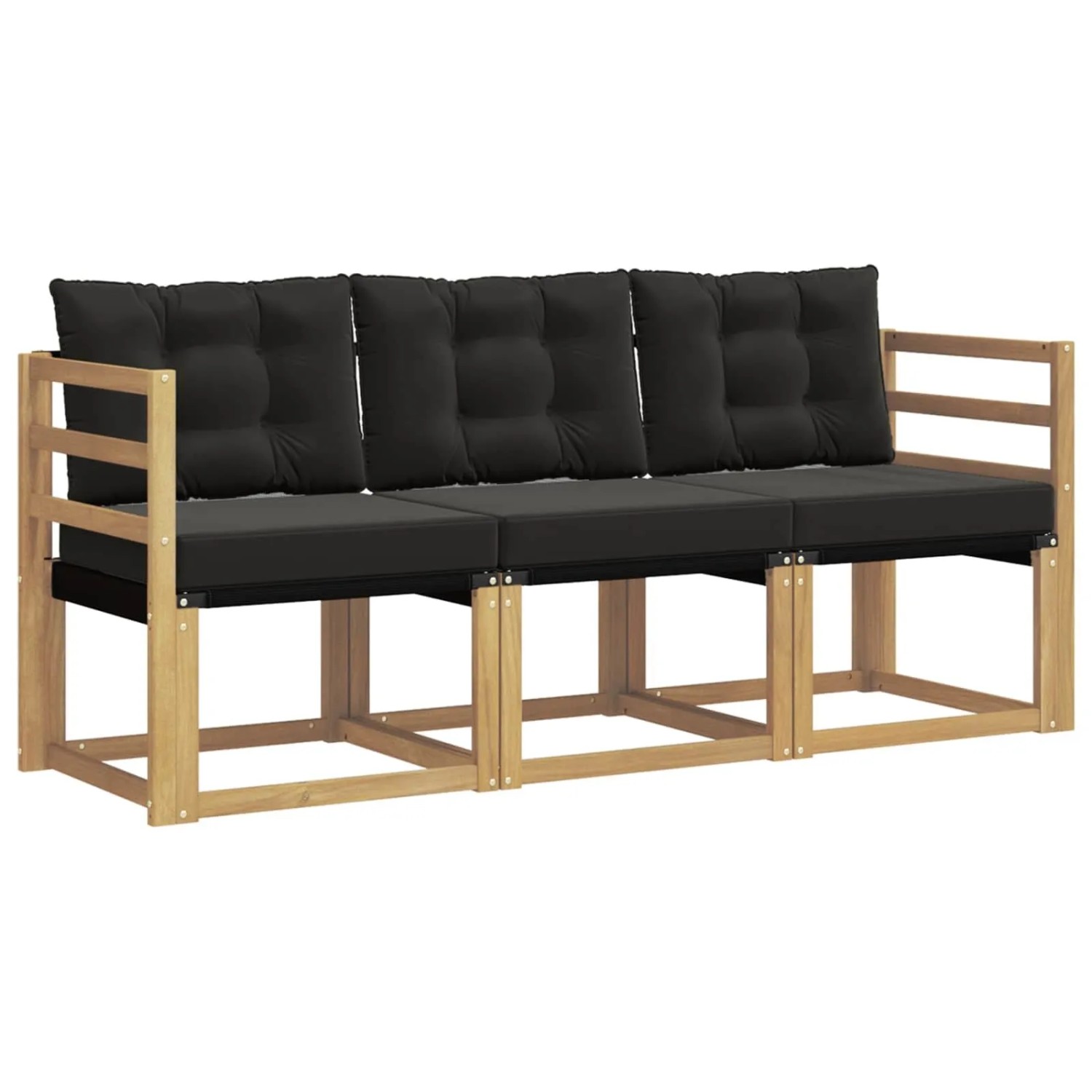 vidaXL Outdoor-Sofagarnitur mit Kissen 3-Tlg Weiß und Schwarz 3389154