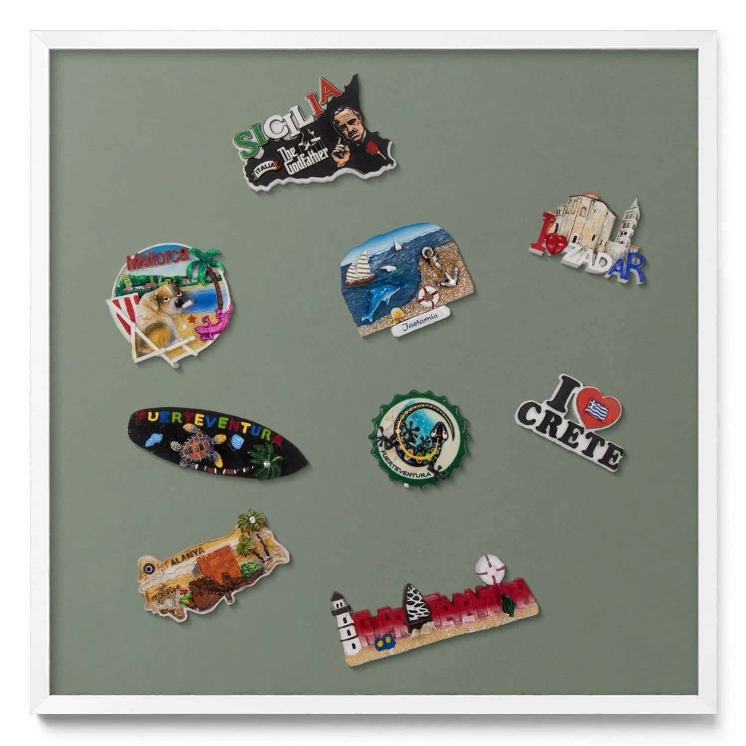 Tulup Magnettafel Magnetboard für Reisemagnete Olivfarben 50x50 cm Metall M günstig online kaufen