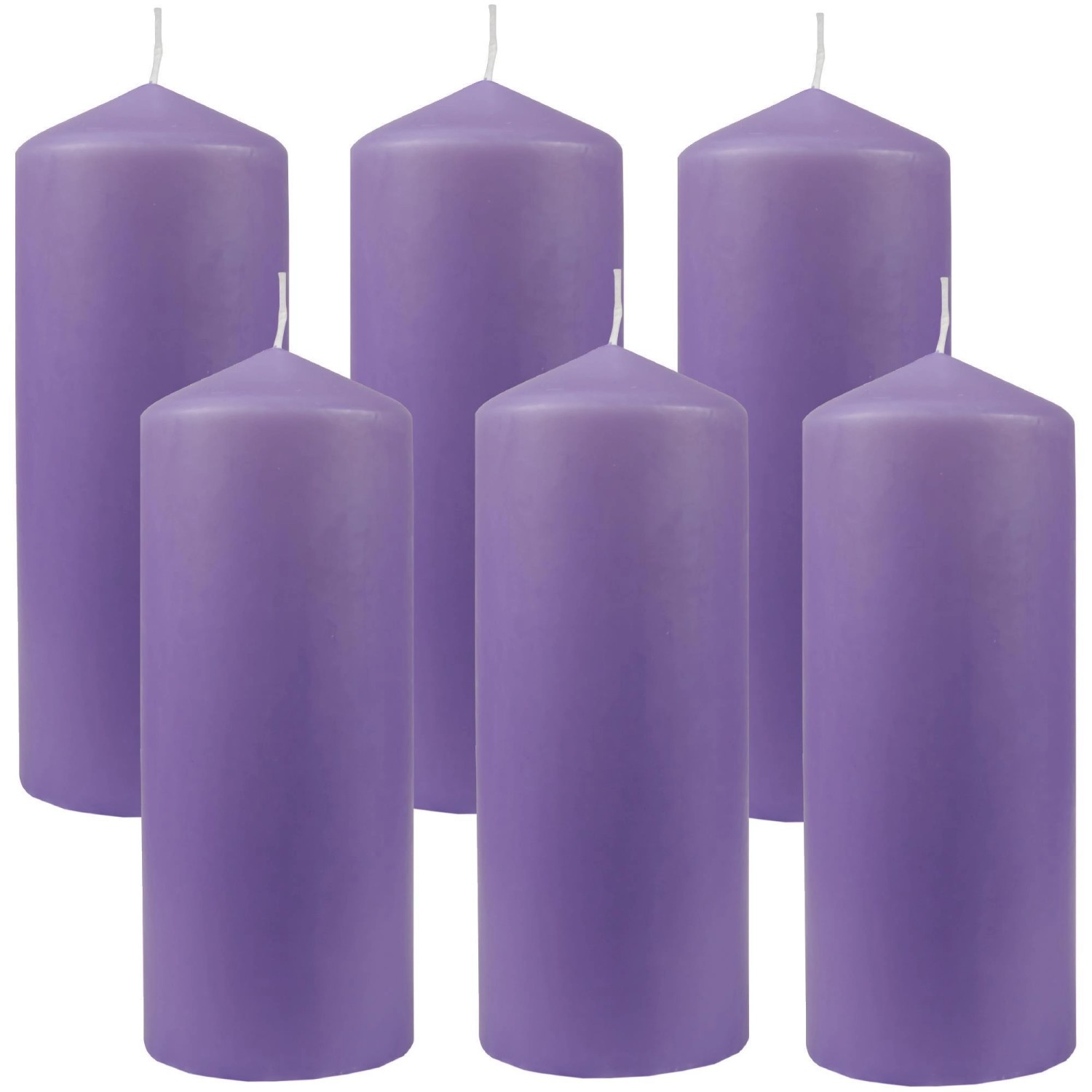 HS Candle Stumpenkerzen Ø6cm 6er Pack Violett günstig online kaufen