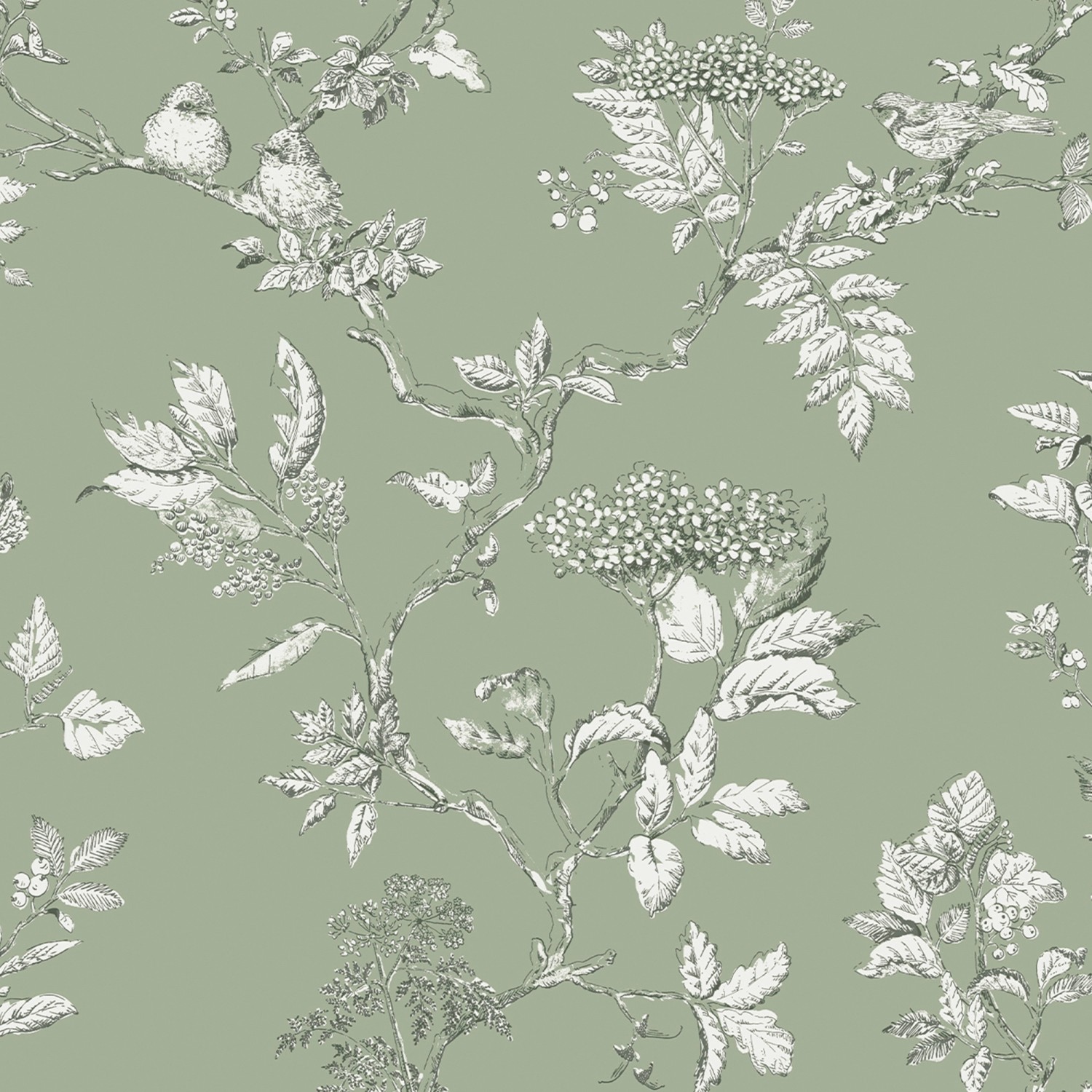 Laura Ashley Vliestapete Elderwood Sage 10,05 x 0,52 m günstig online kaufen