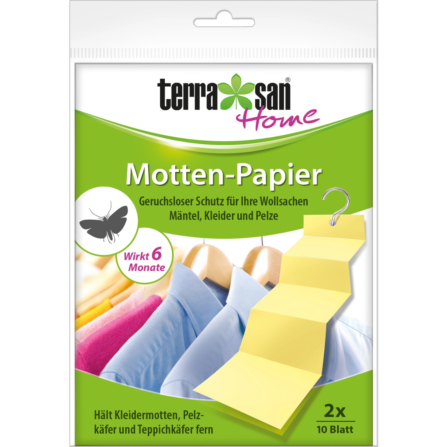 Terrasan Home Motten-Papier 2 x 10 Blatt