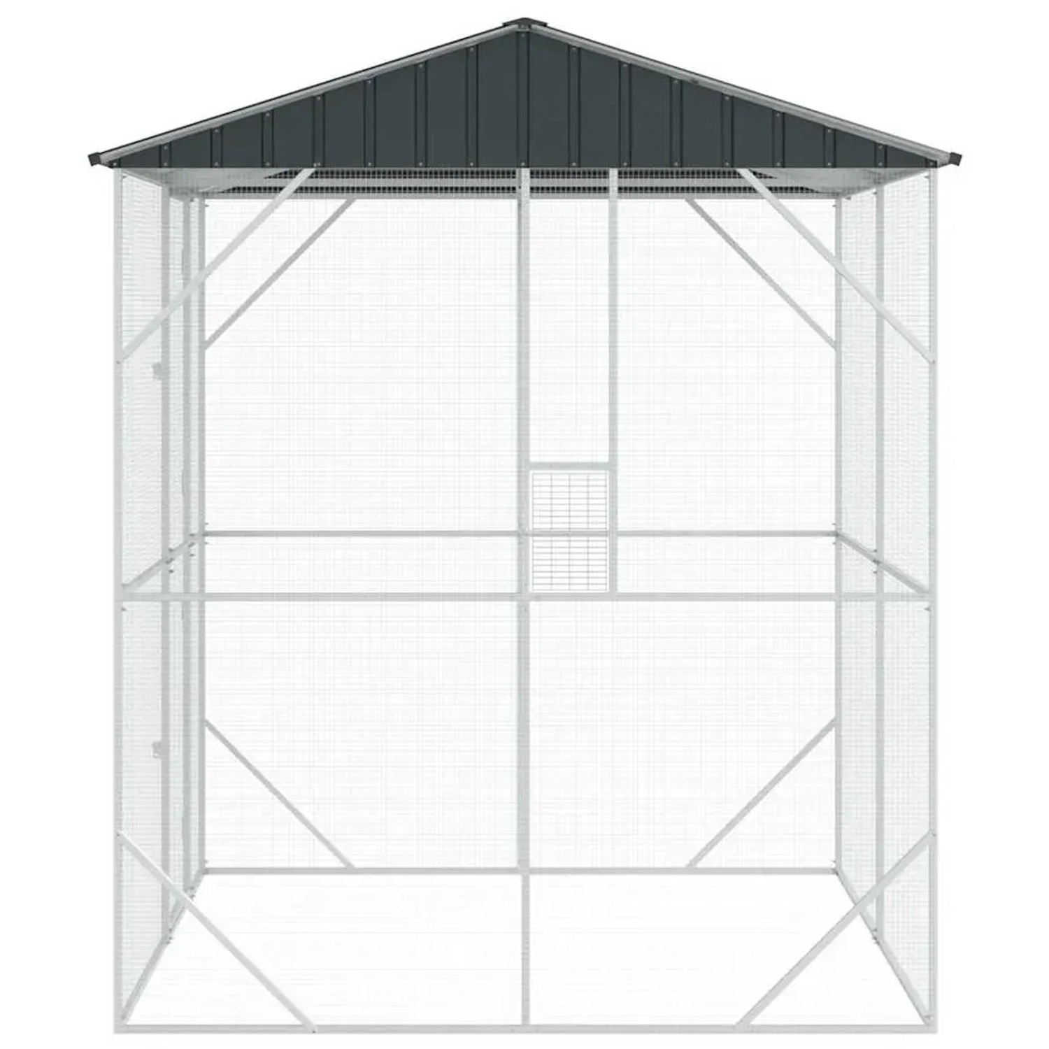 vidaXL Vogelkäfig Anthrazit 215 x 208 x 247 cm Verzinkter Stahl 3325152_7