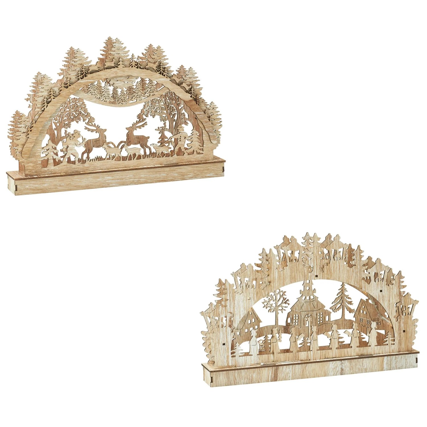Weihnachtsdekoration aus Sperrholz 29 cm x 4,5 cm x 19 cm 2-fach Sortiert