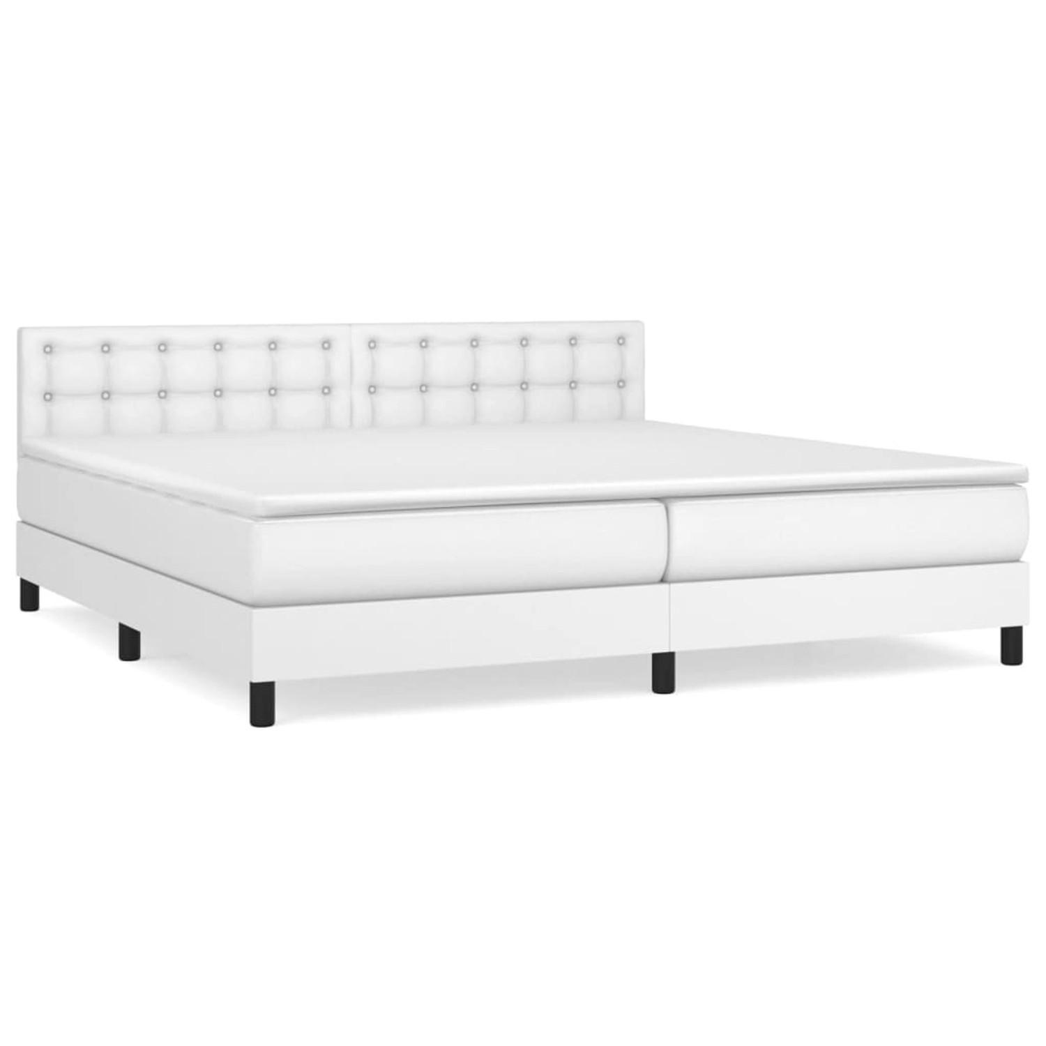 vidaXL Boxspringbett mit Matratze Weiß 200x200 cm Kunstleder1389837 günstig online kaufen