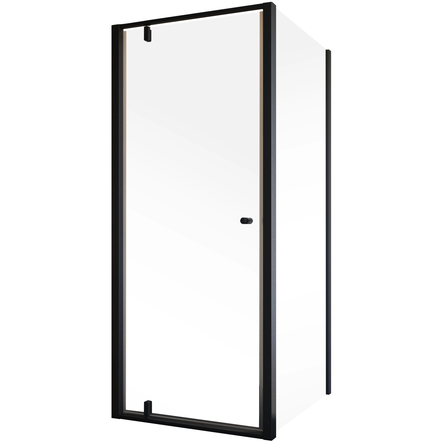 Schulte ExpressPlus Drehtür mit Seitenwand Trend 2.0, mattschwarzer Rahmen, 200x90 cm.