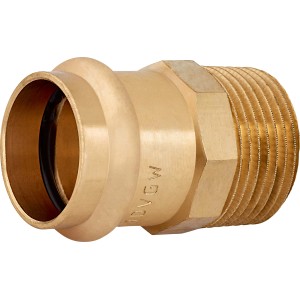 LUX Übergangsnippel aus Rotguss, 28 mm x 33,3 mm (R 1), für Pressfittings in Heizung und Sanitär.