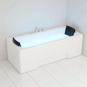 Weiße Tronitechnik Whirlpool Badewanne Ios 170x75 mit Hydromassage und Farblichttherapie.