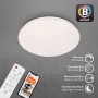 Dimmbare LED-Deckenleuchte Barny S von Brilo mit Sternendekor, Fernbedienung und Smartphone Steuerung.