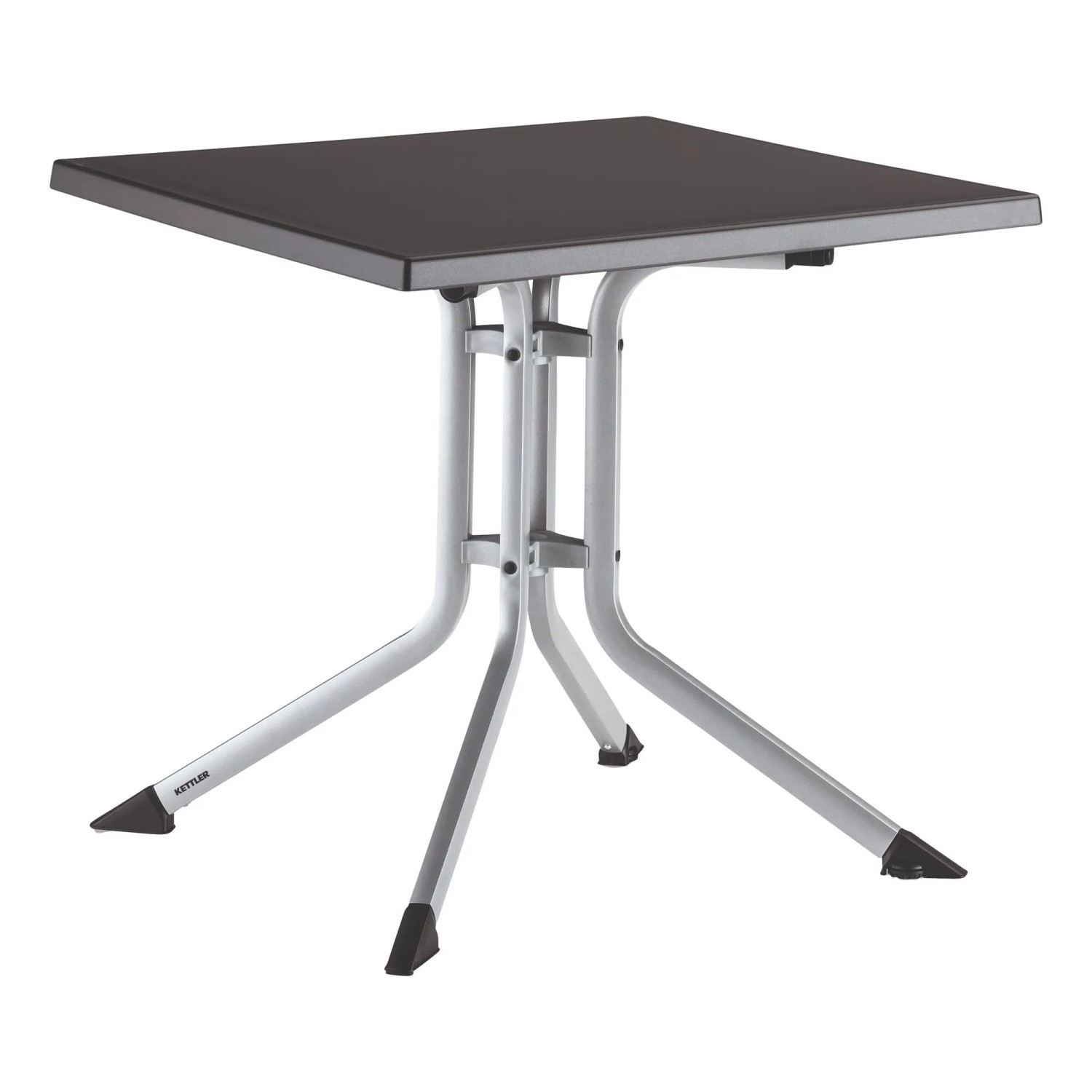 Kettler Klapptisch Kunststoff Silber-Anthrazit 80 cm x 80 cm