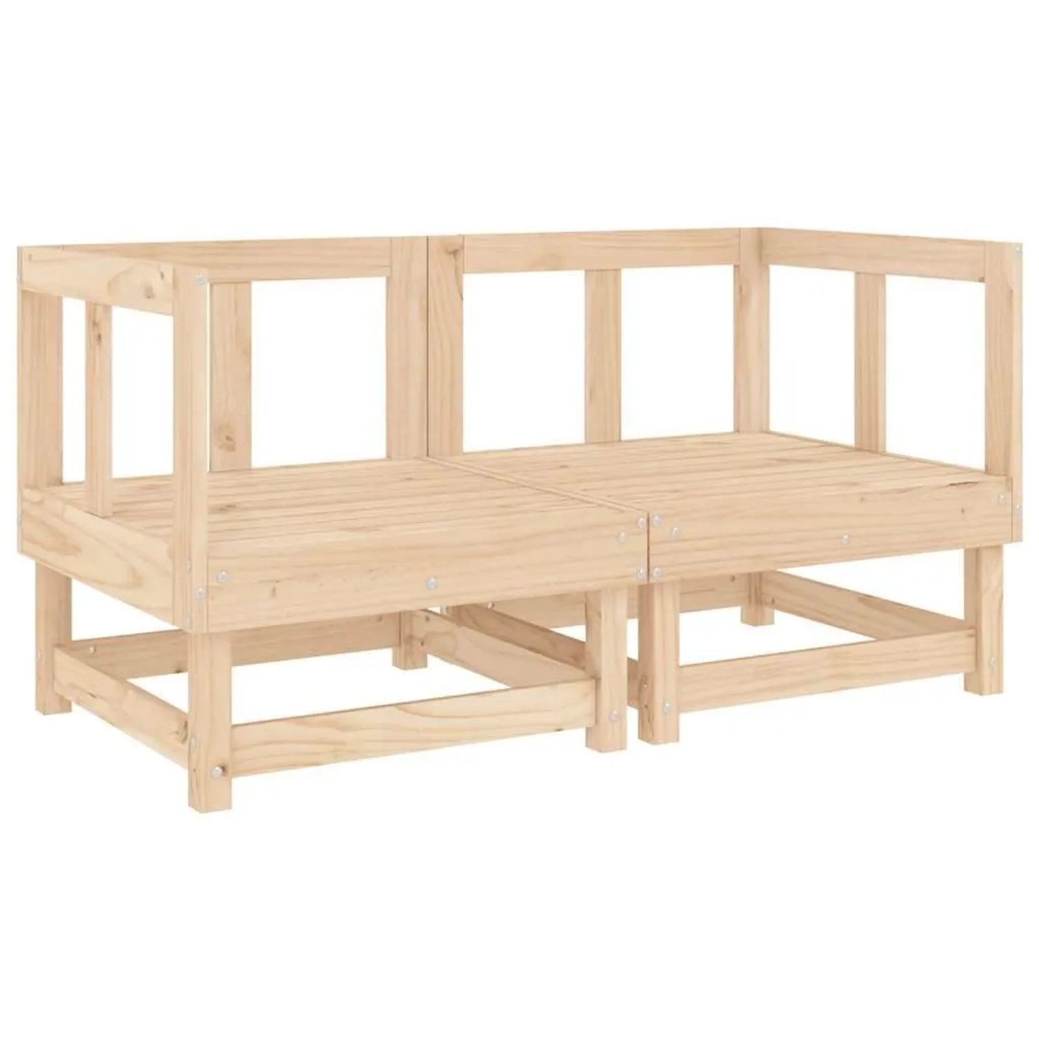 vidaXL Garten-Ecksofas 2 Stk Massivholz Kiefer 825394