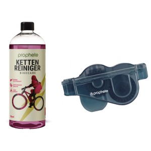 Prophete Kettenreiniger-Set mit Reiniger und Reinigungsgerät für Fahrräder.