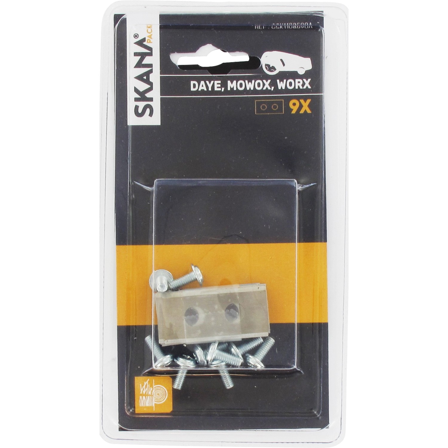 Skana Messerklingen für Worx Rasenmäher, 9er Set mit Schrauben in Verpackung.