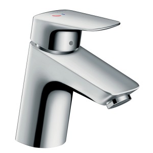 Hansgrohe Logis 70 Waschtischarmatur, Chrom, mit Ablaufgarnitur. Moderne Badarmatur für Waschtische.