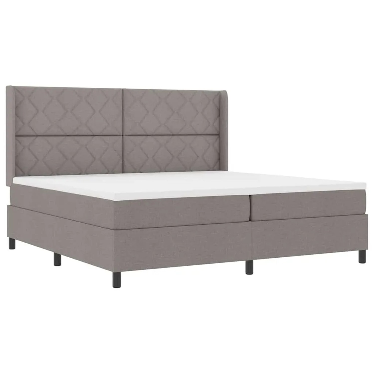 vidaXL LED Boxspringbett mit Matratze Taupe 200 x 200 cm Stoff 3343592 günstig online kaufen