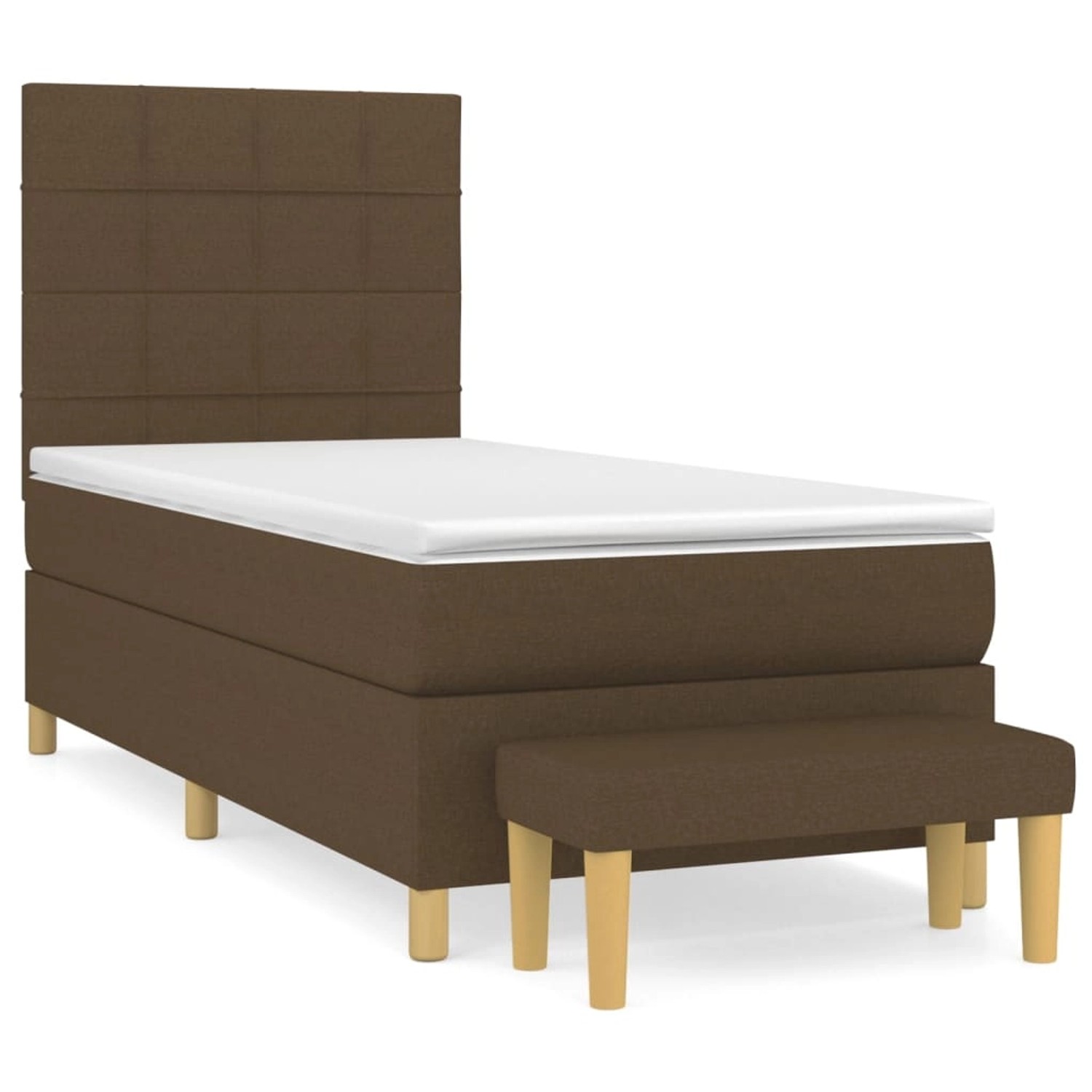 vidaXL Boxspringbett mit Matratze Dunkelbraun 100x200 cm Stoff 3137136 günstig online kaufen