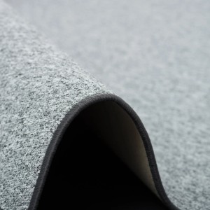 Detailaufnahme: Snapstyle Feinschlingen Velour Teppich Strong, silbergrau, 160x160cm. Kurzflorteppich mit Velour Oberfläche.