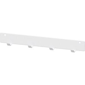 Weiße Vauth-Sagel Hakenleiste aus Stahl mit 4 Haken, 327 mm, zur platzsparenden Aufbewahrung.