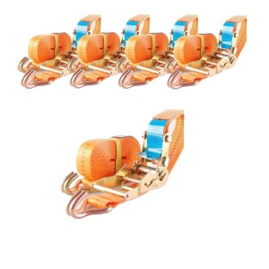 TRUTZHOLM 5x Profi Ratschen Spanngurt 2 Teilig 5m 2t 2000kg TÜV/GS Orange
