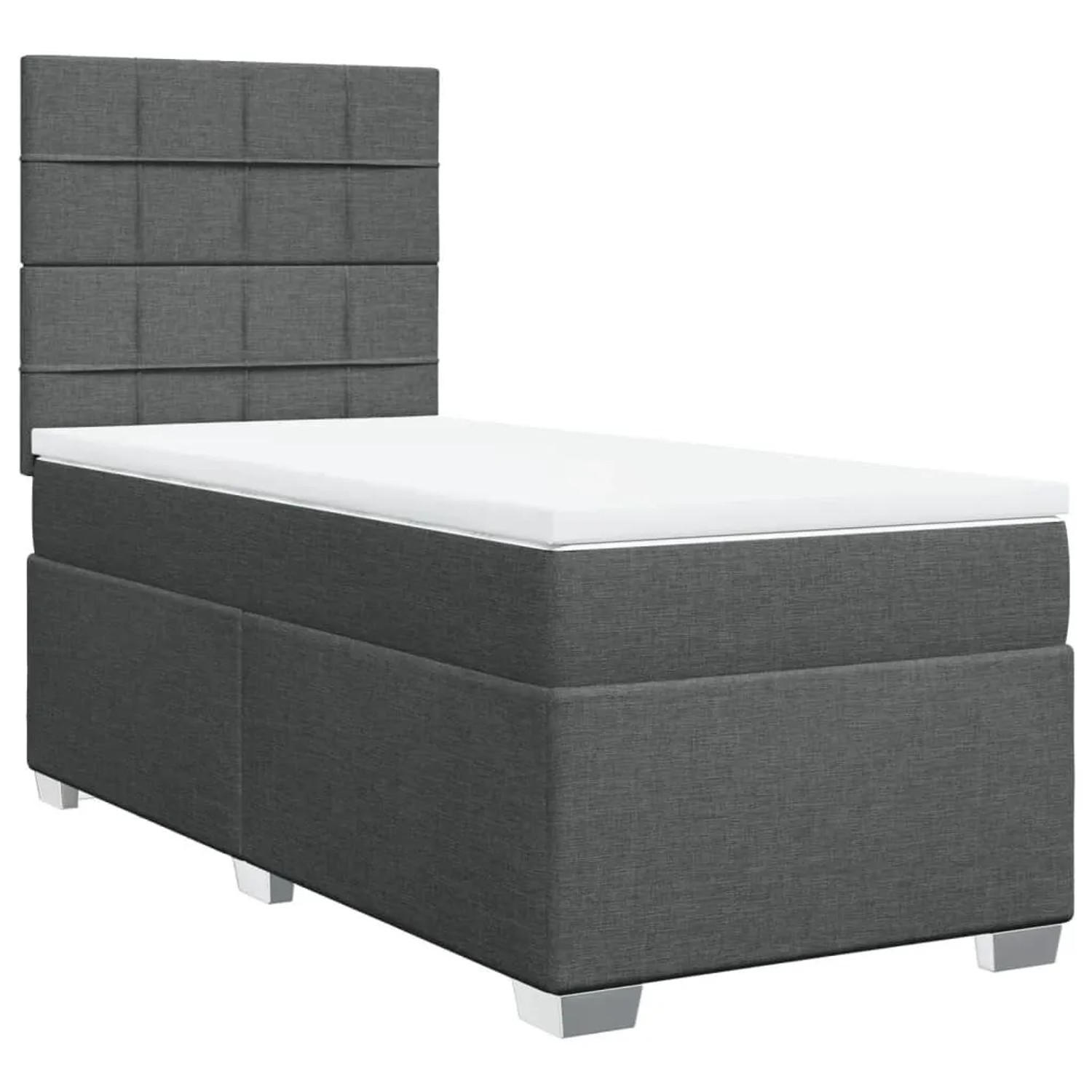 vidaXL Boxspringbett mit Matratze Dunkelgrau 80x200 cm Stoff 3292616