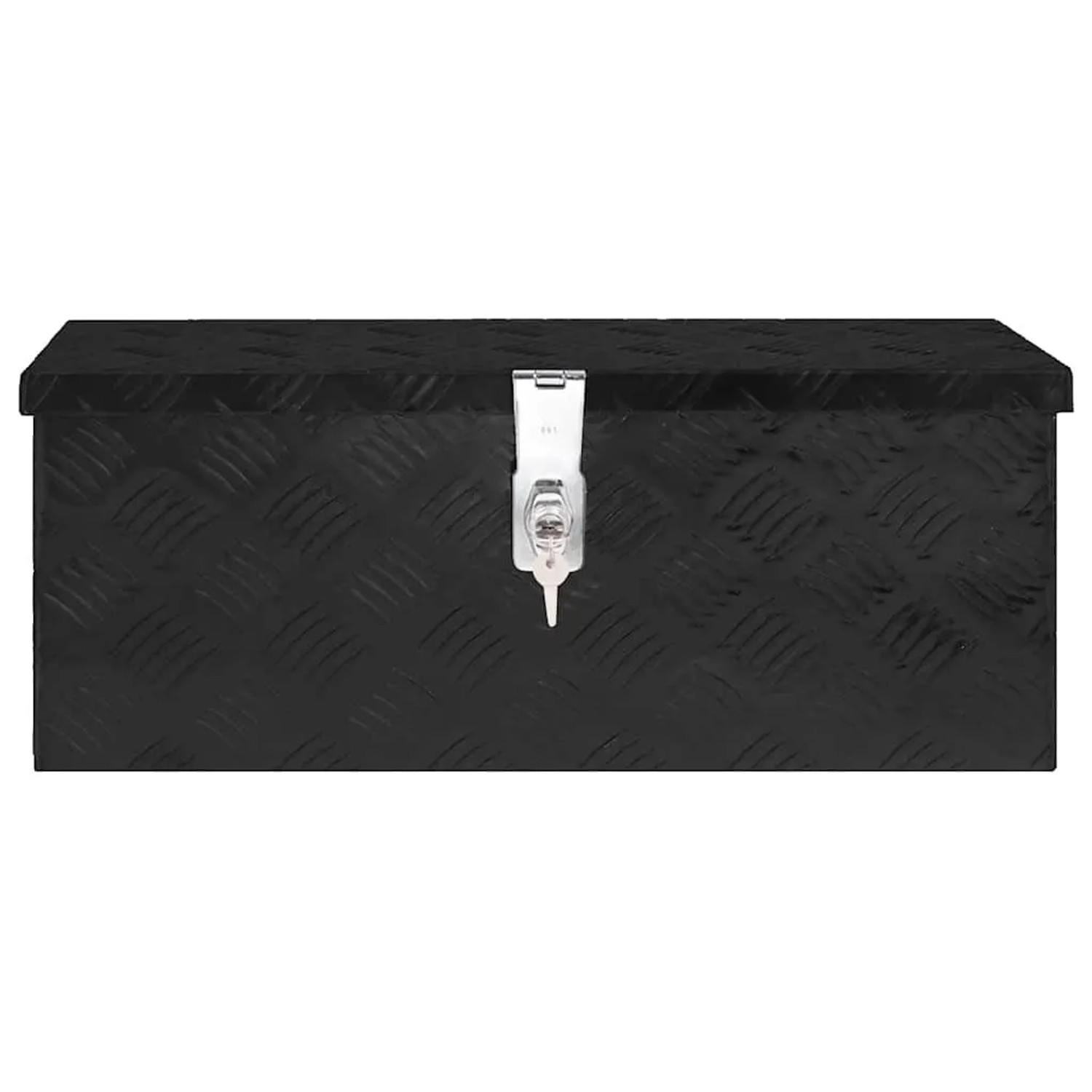 DELUKE Aluminiumbox Mit Deckel Abschließbar Alubox Deichselbox Alu Anhängerbox Werkzeugkiste Transportbox Metallkiste 60x23,5x23cm Schwarz_3