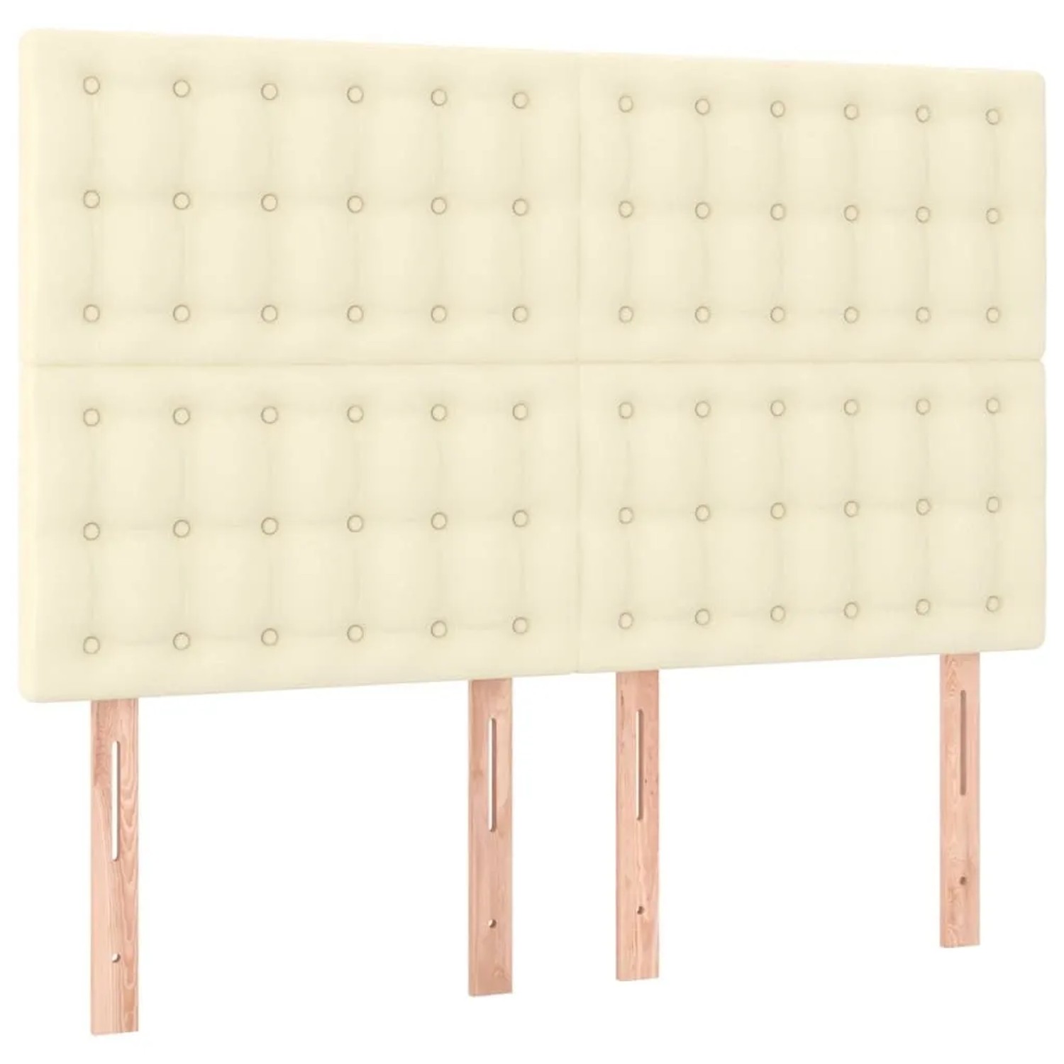 vidaXL Kopfteil Creme 144x5x118/128 cm Kunstleder 3116424