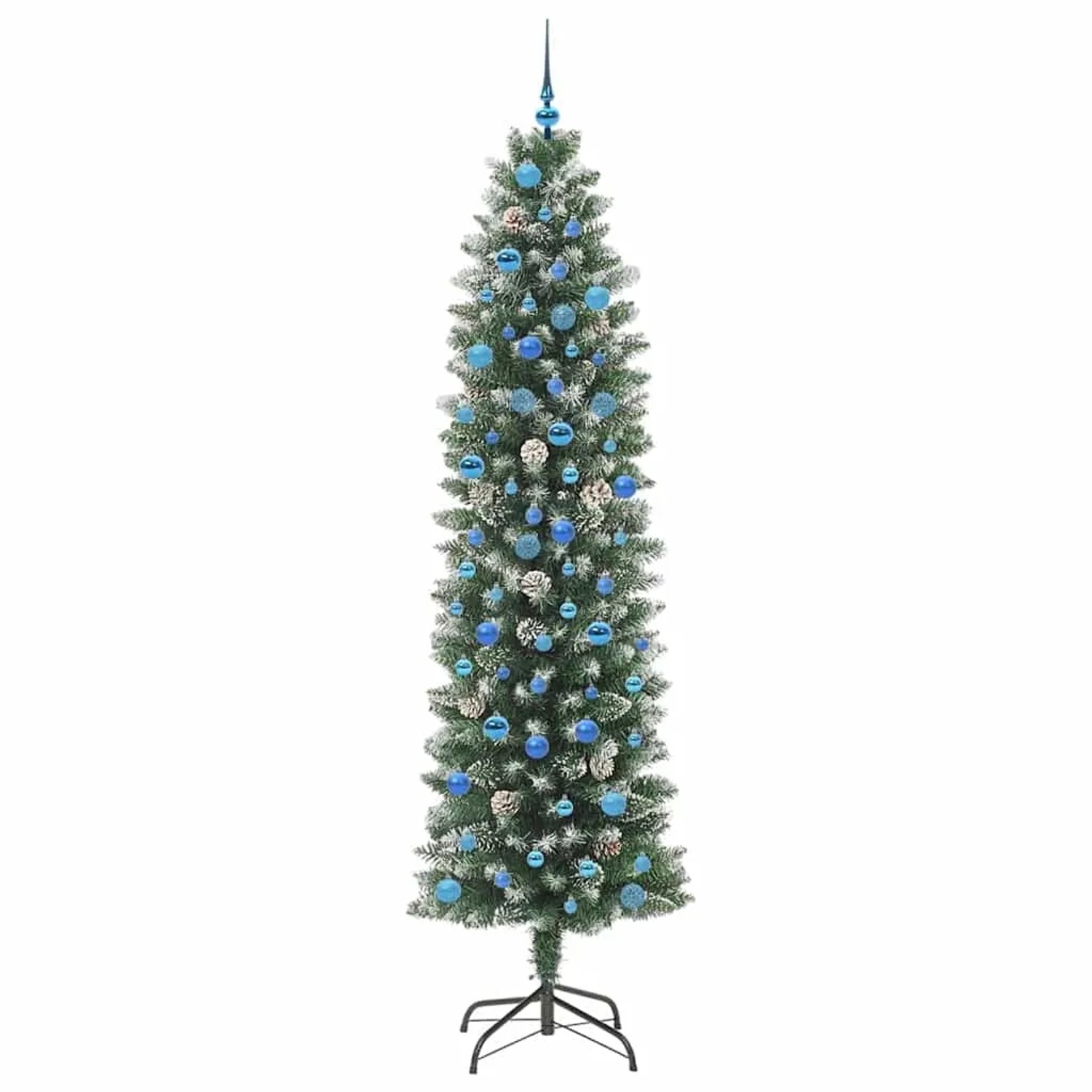 vidaXL Künstlicher Schlanker Weihnachtsbaum Grün und Weiß 240 cm 3395324