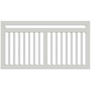 Weißer Vorgartenzaun Linea aus Nadelholz, 150x80 cm, im dänischen Design.