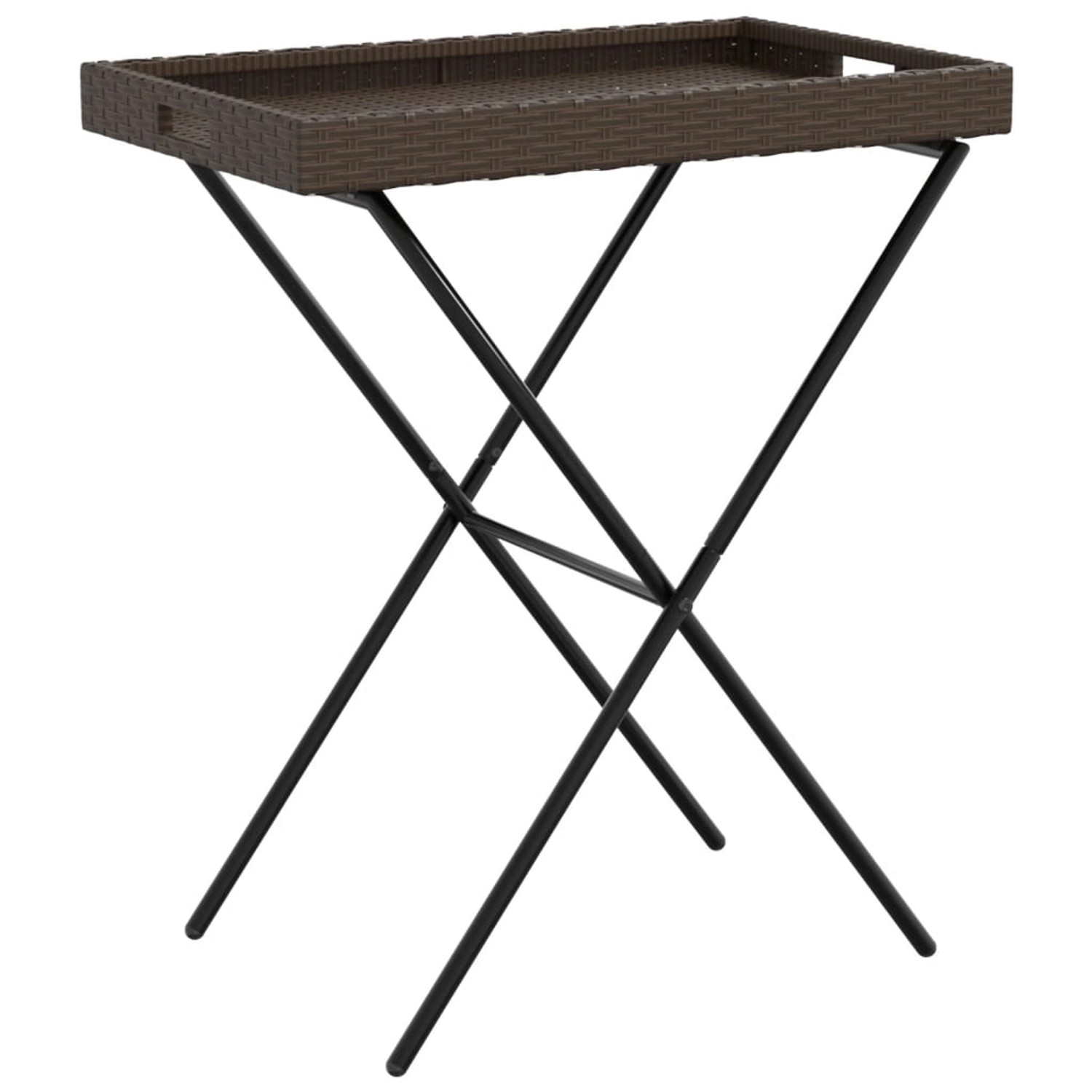 vidaXL Tabletttisch Klappbar Braun 65x40x75 cm Poly Rattan 365128 günstig online kaufen