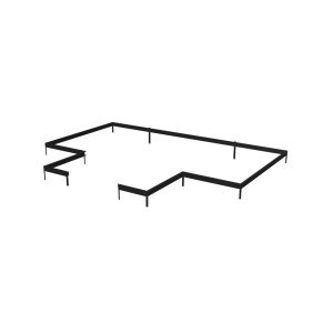 Juliana Fundamentrahmen für Gewächshaus Orangerie 21,5 m², Stahl, schwarz pulverbeschichtet.