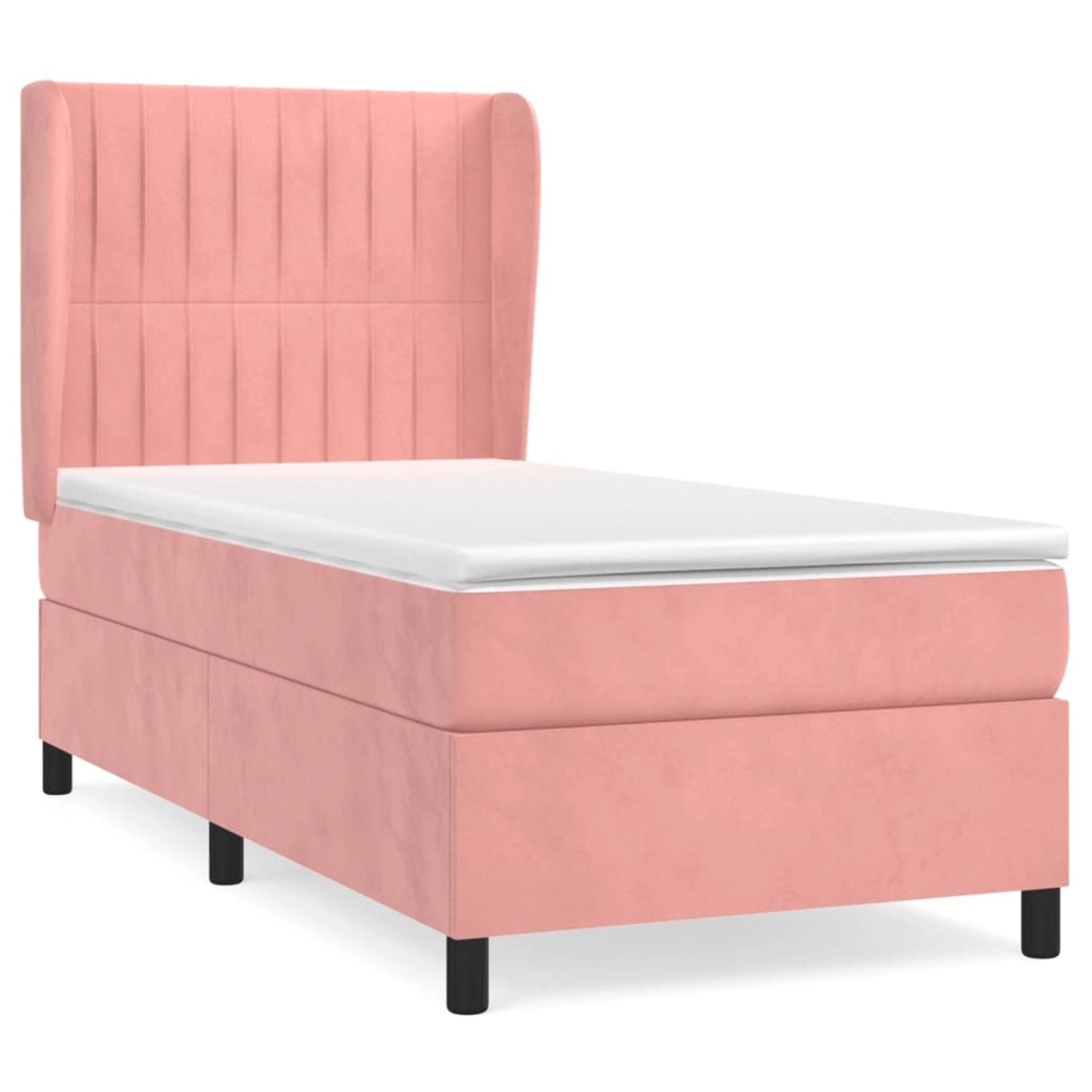 vidaXL Boxspringbett mit Matratze Rosa 90x200 cm Samt1381534 günstig online kaufen