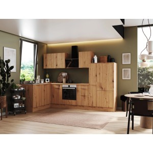 Respekta Winkelküche Elisabeth RSL310AAH in Artisan Eiche Nachbildung mit E-Geräten.