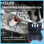 CCLIFE 18-tlg. Schlagschrauber Nüsse Set: Ratsche mit Stecknuss am Fahrzeug, offener Koffer mit Cr-Mo Stecknüssen & Radschraubnüssen.