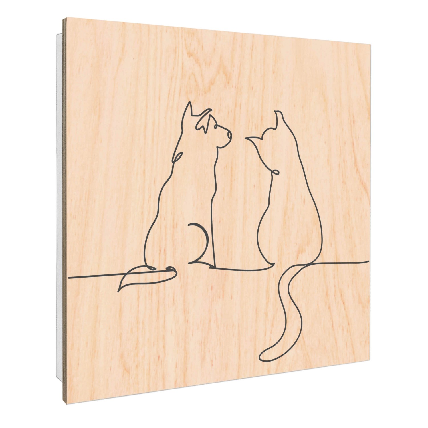 Banjado Schlüsselkasten mit Holzfront 30x30cm Weiß Scharnier Links 50 Haken günstig online kaufen