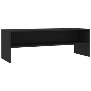 Schwarzer VidaXL TV-Schrank (120x40x40 cm) aus Holzwerkstoff mit offenem Fach.