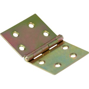 Gelb verzinktes, breites Scharnier, 75x50mm, für bewegliche Verbindungen.