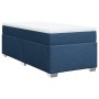 Blaues vidaXL Boxspringbett (80x200 cm) mit Matratze und weißem Topper.