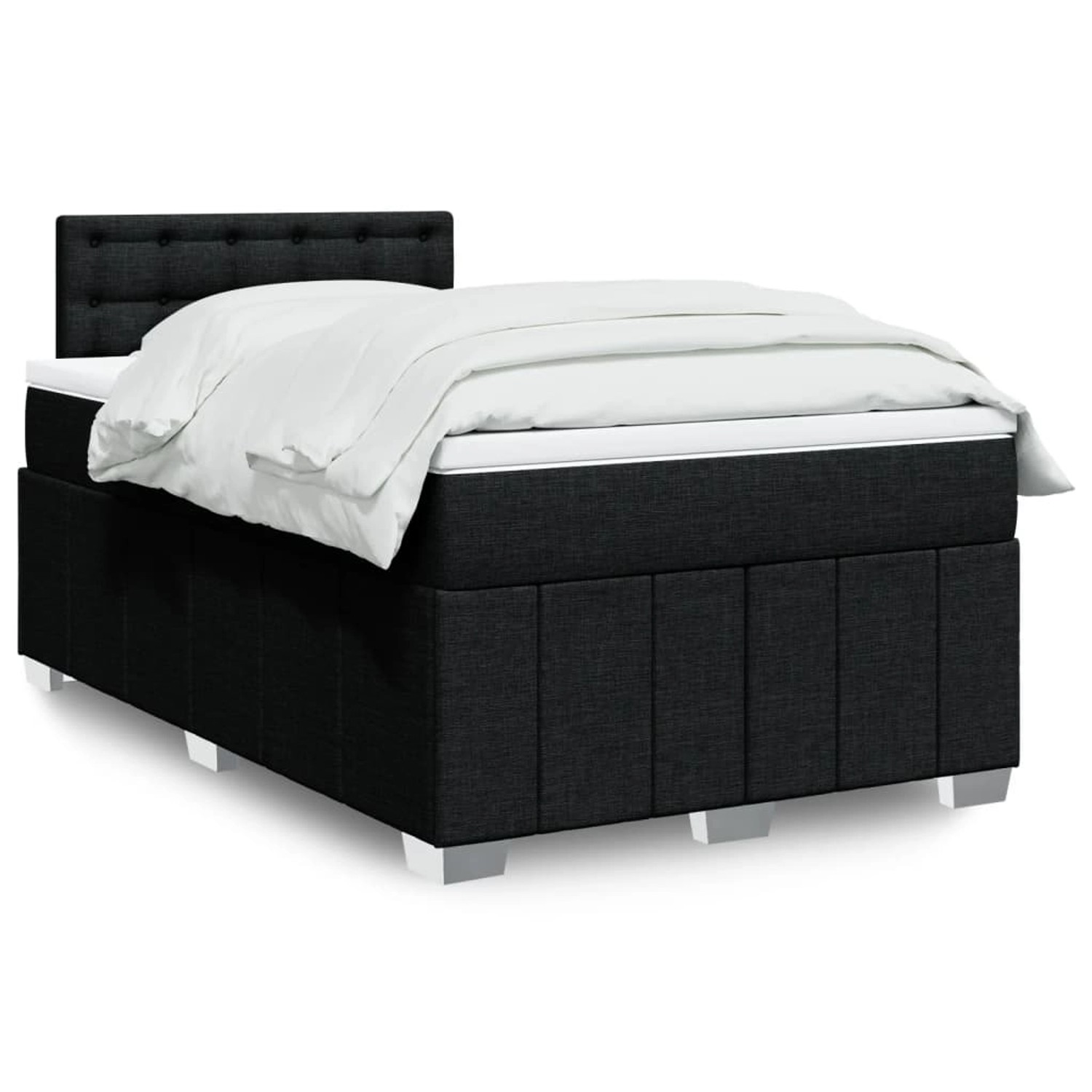 vidaXL Boxspringbett mit Matratze Schwarz 120x190 cm Stoff 3289323 günstig online kaufen