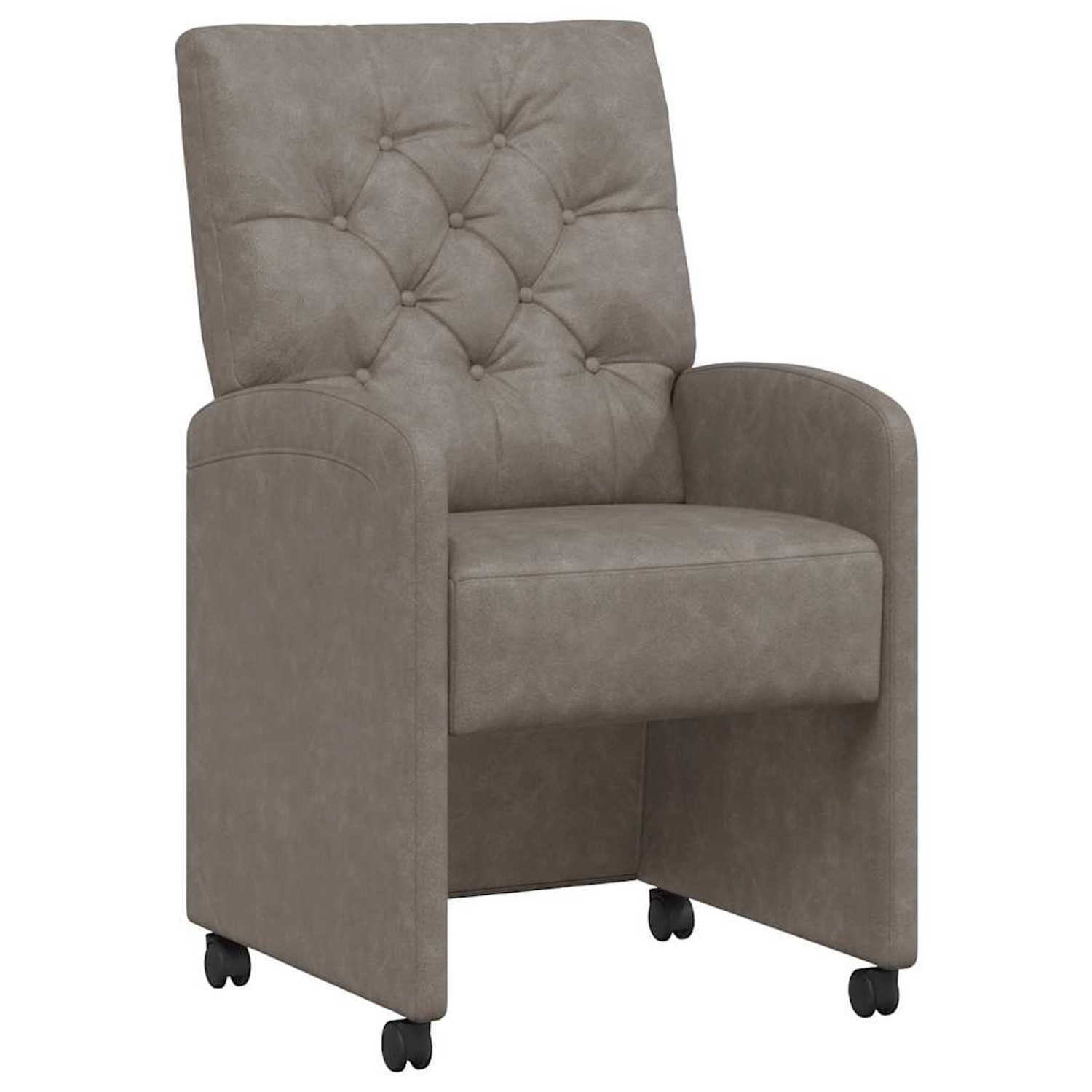 vidaXL Esszimmerstühle mit Rollen 2 Stk Grau 58 x 67 x 97 cm 42017859 günstig online kaufen