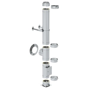 Firefix Edelstahlschornstein-Set, doppelwandig, Ø 130 mm, Zubehör für Kamine & Öfen.