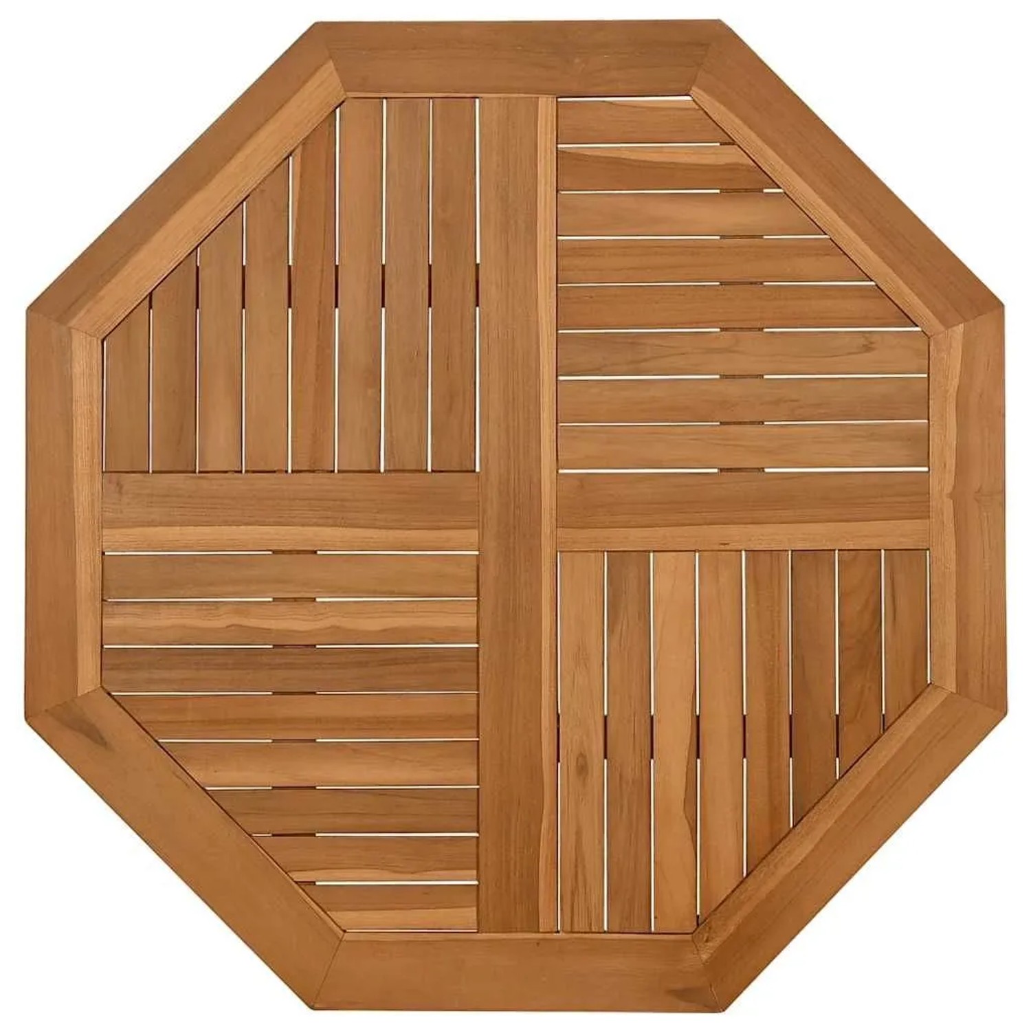 vidaXL Tischplatte 90x90x2,5 cm Achteckig Massivholz Teak 366667