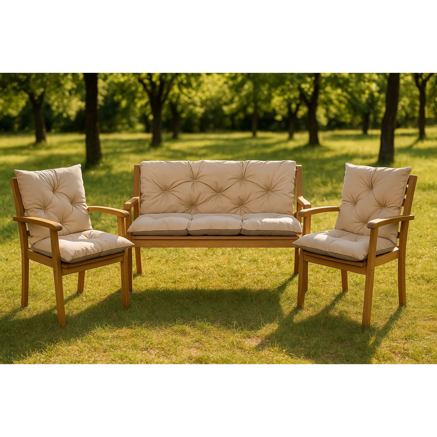 Setgarden Light Outdoor Kissen Bankauflage 100x50x40cm Kissen Für 2-Sitzer Bänke 1tlg Beige_7