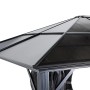 Detailansicht des anthrazitfarbenen Sojag Pavillon Meridien 12x16 mit festem Dach.
